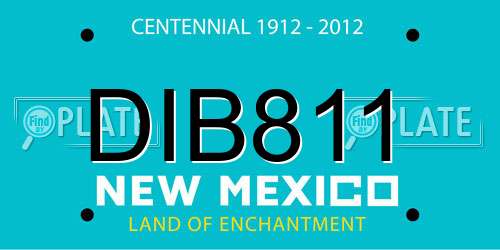 DIB811 New Mexico License Plate