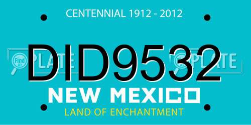 DID9532 New Mexico License Plate