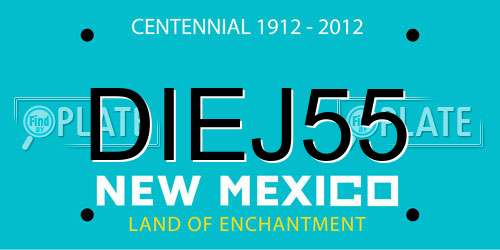 DIEJ55 New Mexico License Plate