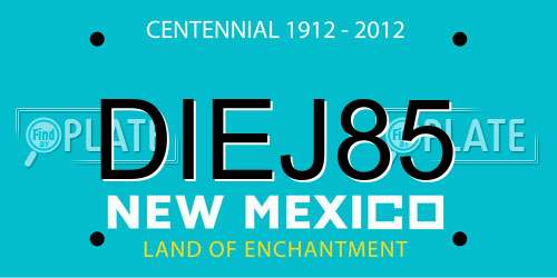DIEJ85 New Mexico License Plate
