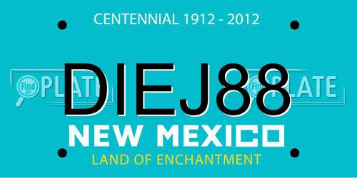 DIEJ88 New Mexico License Plate
