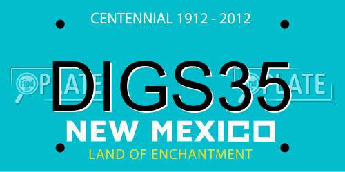 DIGS35 New Mexico License Plate