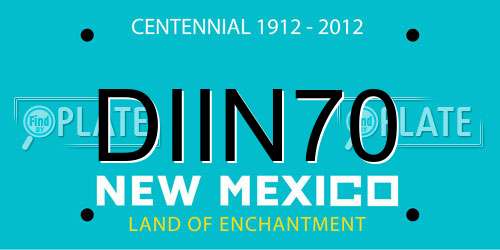 DIIN70 New Mexico License Plate