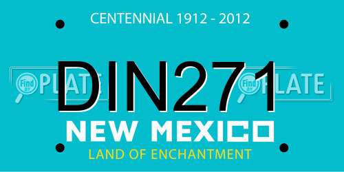 DIN271 New Mexico License Plate