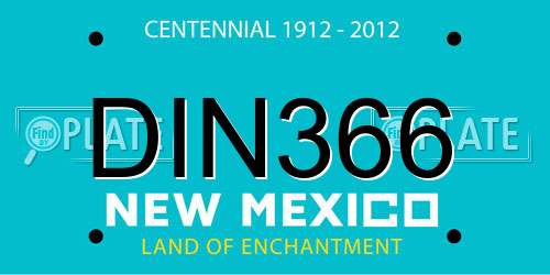 DIN366 New Mexico License Plate