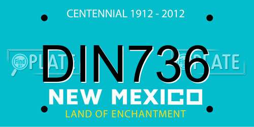 DIN736 New Mexico License Plate