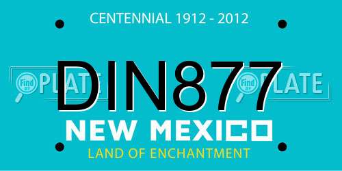 DIN877 New Mexico License Plate