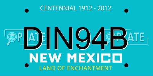 DIN94B New Mexico License Plate