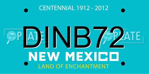 DINB72 New Mexico License Plate