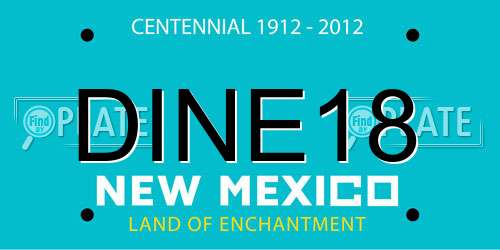 DINE18 New Mexico License Plate