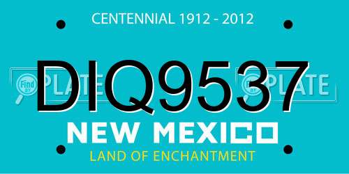 DIQ9537 New Mexico License Plate