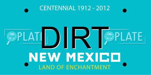 DIRT New Mexico License Plate