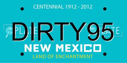 DIRTY95 New Mexico License Plate