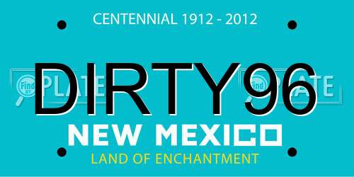 DIRTY96 New Mexico License Plate