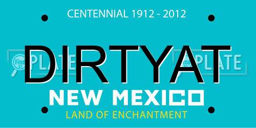DIRTYAT New Mexico License Plate
