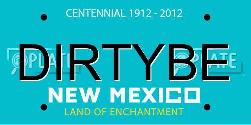 DIRTYBE New Mexico License Plate