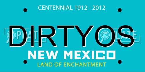 DIRTYOS New Mexico License Plate