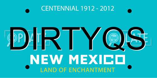 DIRTYQS New Mexico License Plate