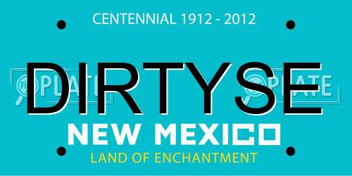 DIRTYSE New Mexico License Plate