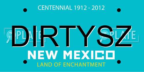 DIRTYSZ New Mexico License Plate
