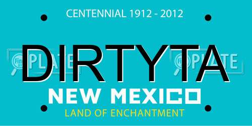 DIRTYTA New Mexico License Plate