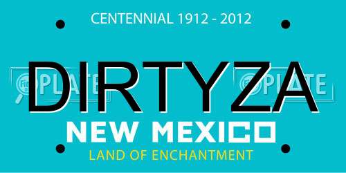 DIRTYZA New Mexico License Plate