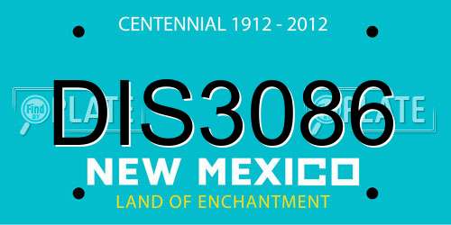 DIS3086 New Mexico License Plate