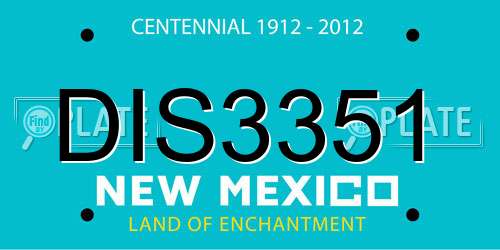 DIS3351 New Mexico License Plate