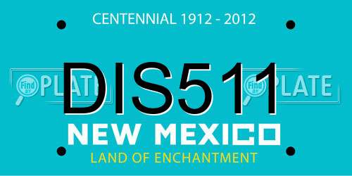 DIS511 New Mexico License Plate