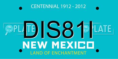 DIS81I New Mexico License Plate