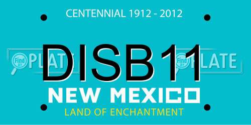 DISB11 New Mexico License Plate