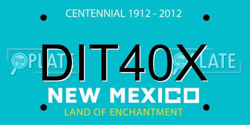 DIT40X New Mexico License Plate