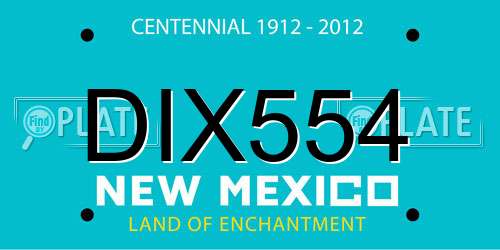 DIX554 New Mexico License Plate