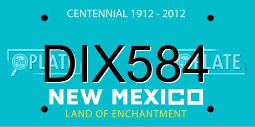DIX584 New Mexico License Plate