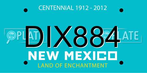 DIX884 New Mexico License Plate