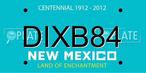 DIXB84 New Mexico License Plate