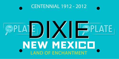 DIXIE New Mexico License Plate