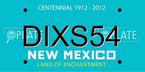 DIXS54 New Mexico License Plate