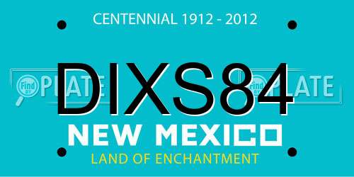 DIXS84 New Mexico License Plate