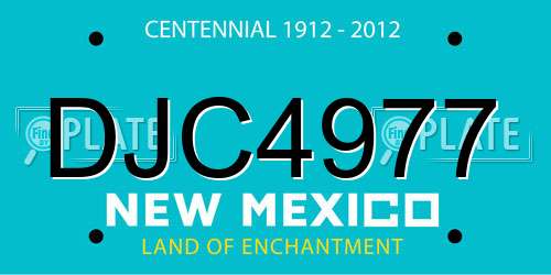 DJC4977 New Mexico License Plate