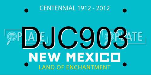 DJC903 New Mexico License Plate