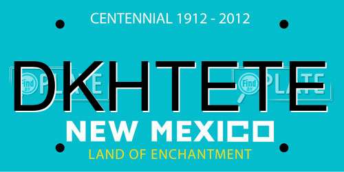 DKHTETE New Mexico License Plate