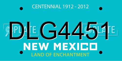 DLG4451 New Mexico License Plate