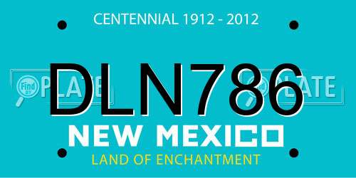 DLN786 New Mexico License Plate