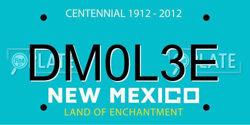 DM0L3E New Mexico License Plate