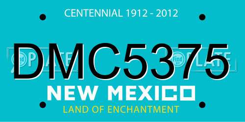 DMC5375 New Mexico License Plate