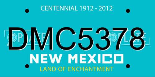 DMC5378 New Mexico License Plate
