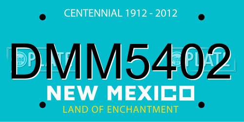 DMM5402 New Mexico License Plate