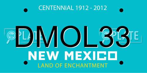 DMOL33 New Mexico License Plate