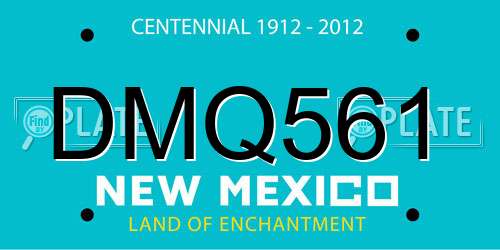 DMQ561 New Mexico License Plate